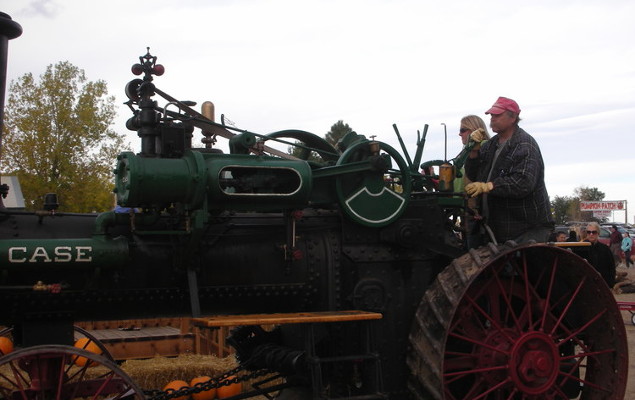 steam engine at fall pumpkin patch