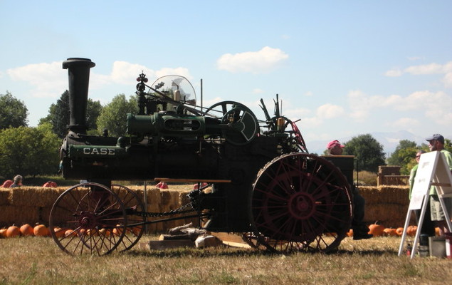 Case steam engine at the farm